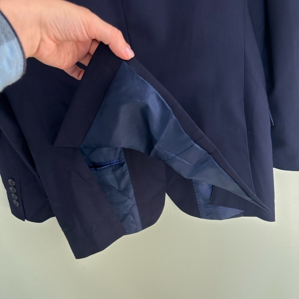 Kenneth Cole Techni-Cole Suit 2 Piece Jacket Pants Set Blue Men Sz 38R 31W Blue  - Picture 12 of 16